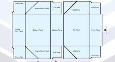 CUSTOM FOUR CORNER CAKE BOX TEMPLATE