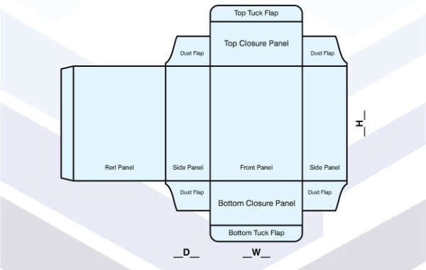 STRAIGHT TUCK END COVER BOX TEMPLATE