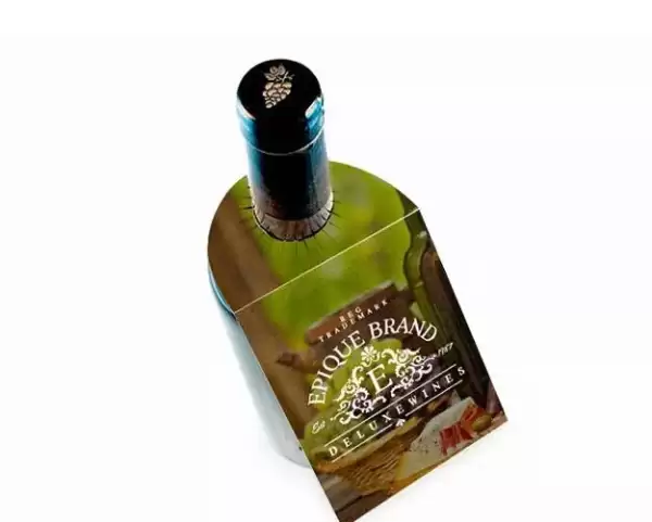 Die-Cut Custom Bottle neck Hang Tags
