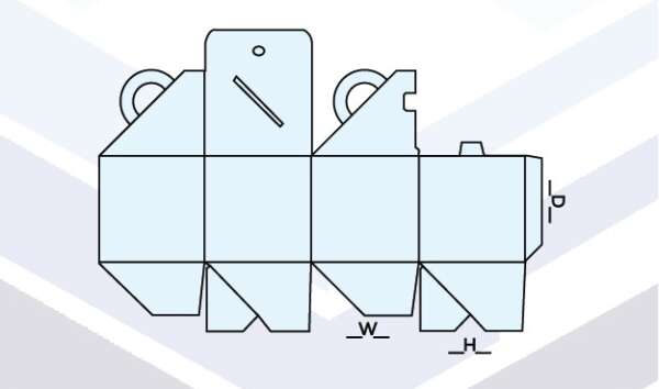 CUBE SHAPED CARRIER BOX TEMPLATE