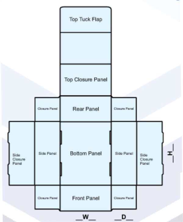 Custom Double wall tuck top box template