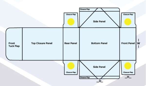 Custom Four Corner with Display Lid Box Template