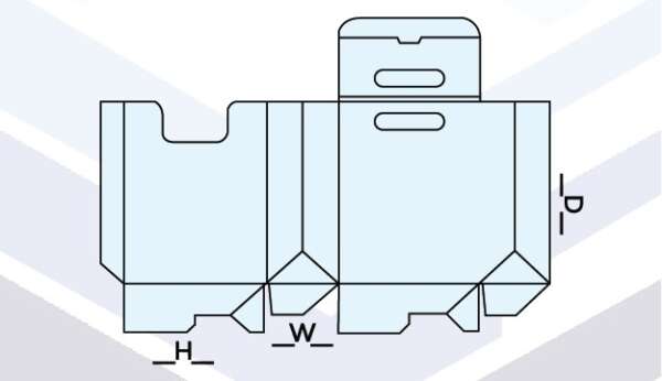 HANDLE BAG SHAPE BOXES TEMPLATE